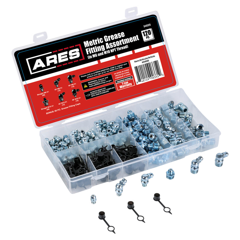 120-Piece MM Metric Grease Fittings Set