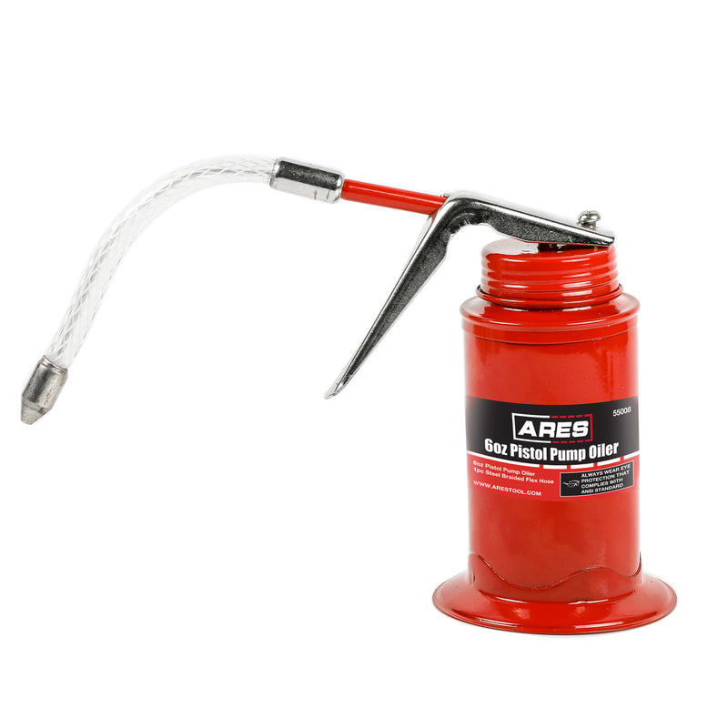 6oz Red Pistol Grip Oiler Can