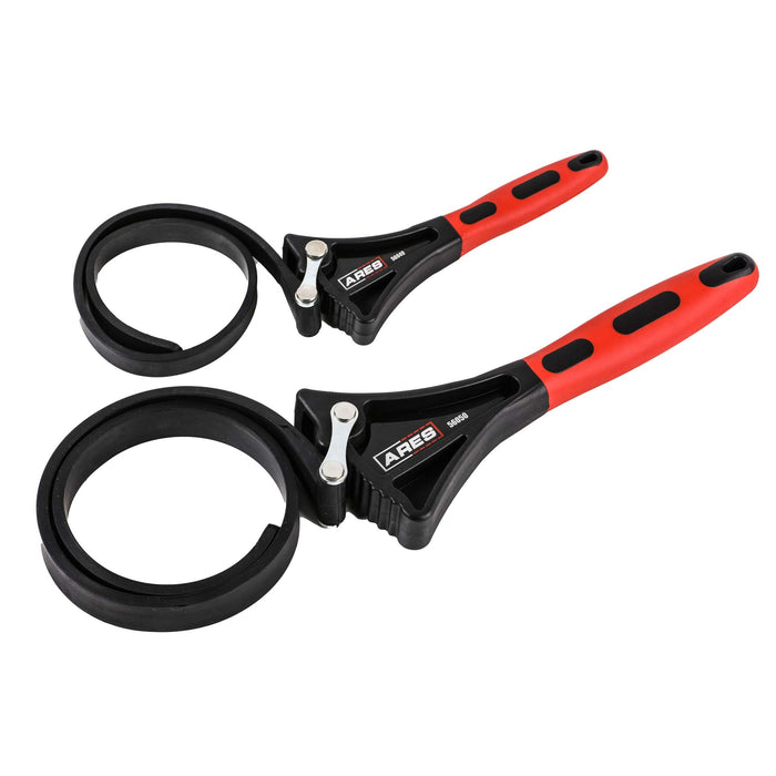 2-Piece Rubber Strap Oil Filter Wrench Set