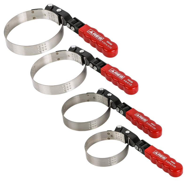 4-Piece Swivel Oil Filter Wrench Set with Storage Pouch