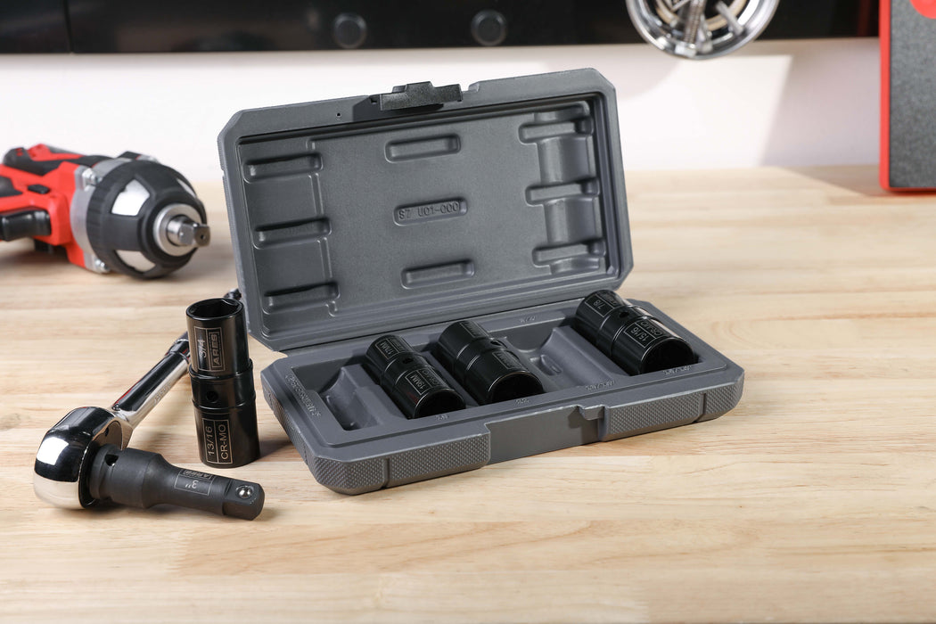 thumbnail image 2 of 1/2" Drive Thin Wall Flip Impact Socket Set - 5pc For Car Rims & Lug Nuts - Metric & SAE 2 of 4
