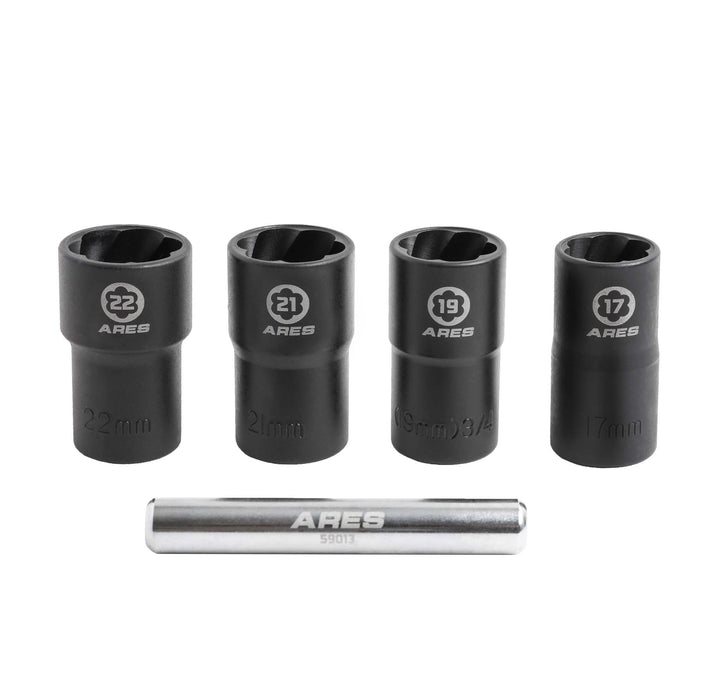 ARES 59013 - 5-Piece Twist Lug Nut Socket Set