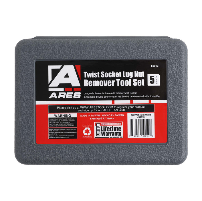 ARES 59013 - 5-Piece Twist Lug Nut Socket Set