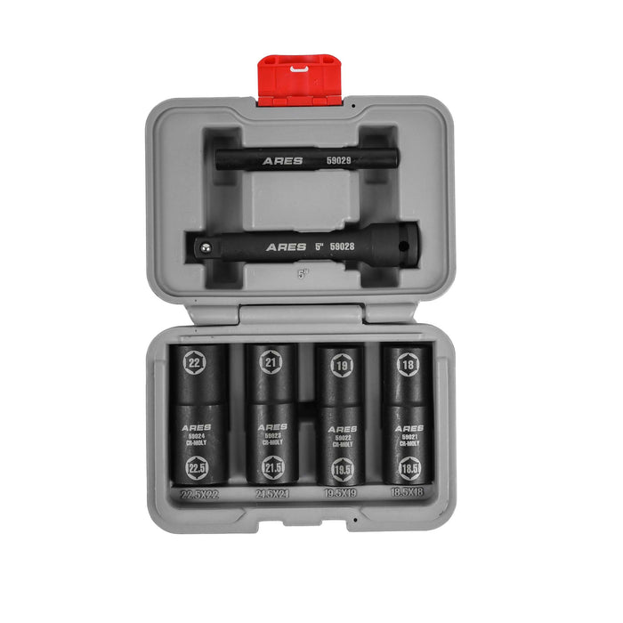 6pc Half Size Lug Nut Flip Impact Socket Set - 1/2-Inch Drive