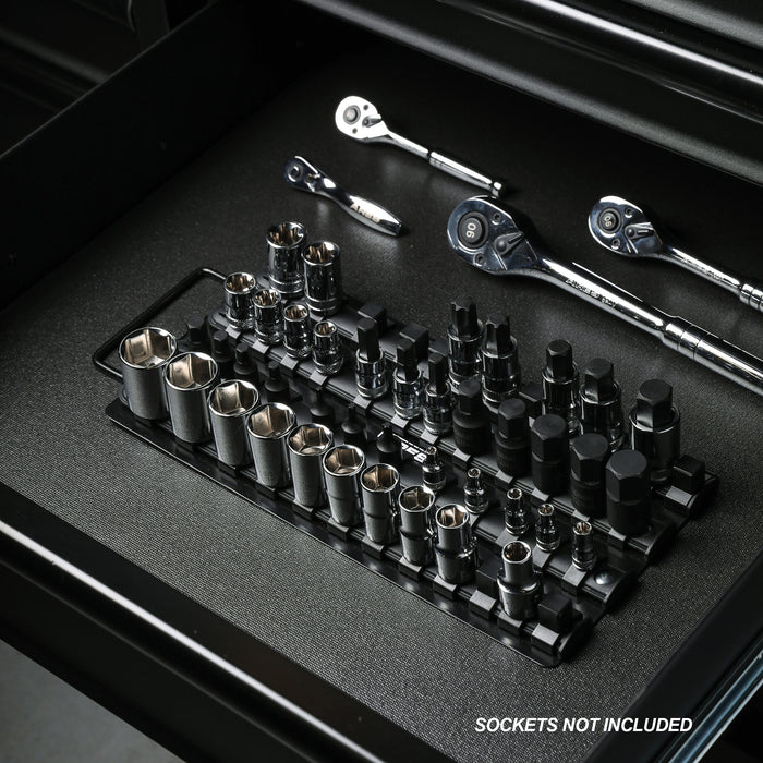 48-Piece Black Socket Organizer Tray