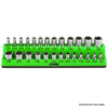 26-Piece 1/4-Inch Green SAE Magnetic Socket Organizer