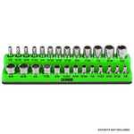 26-Piece 1/4-Inch Green SAE Magnetic Socket Organizer