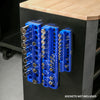 26-Piece 1/4" Blue Metric Magnetic Socket Organizer