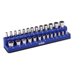 26-Piece 1/4" Blue Metric Magnetic Socket Organizer