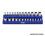 26-Piece 1/4" Blue Metric Magnetic Socket Organizer