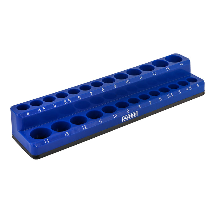 26-Piece 1/4" Blue Metric Magnetic Socket Organizer