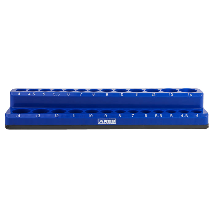 26-Piece 1/4" Blue Metric Magnetic Socket Organizer