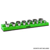 16-Piece 1/2" Green SAE Magnetic Socket Organizer