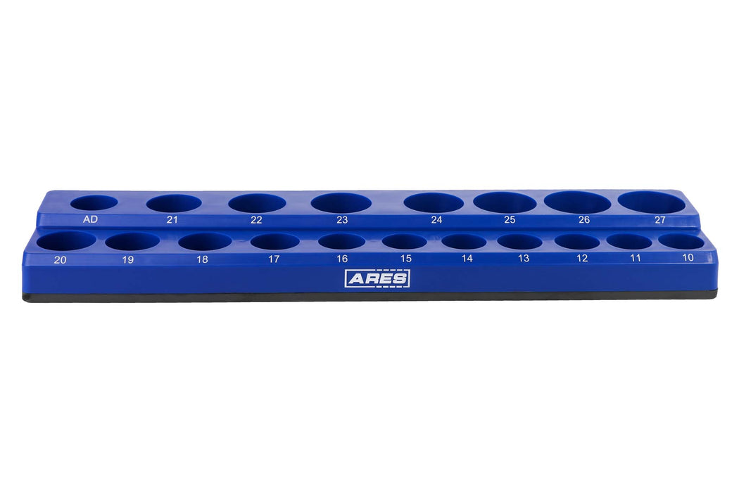 19-Piece 1/2-Inch Blue Metric Magnetic Socket Organizer