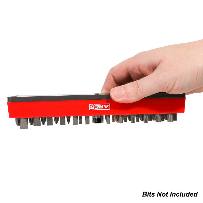 Red 37 Hole Hex Bit Organizer with Strong Magnetic Base