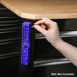 Blue 37 Hole Hex Bit Organizer with Strong Magnetic Base