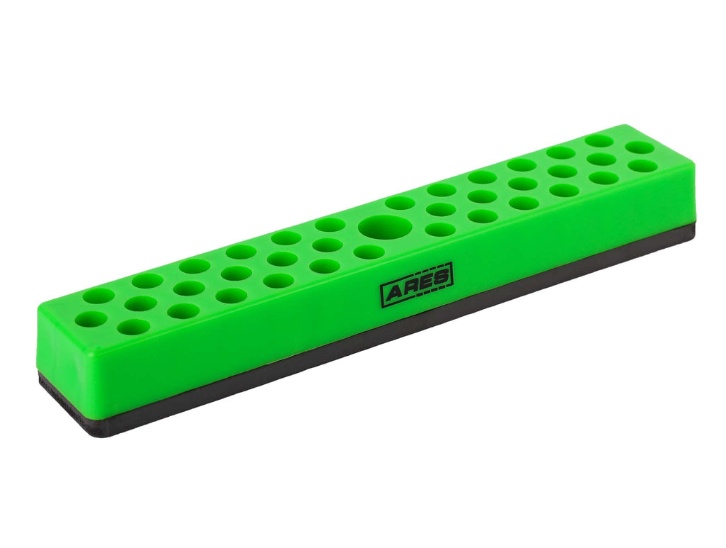 ARES 60013 - Green 37 Hole Hex Bit Organizer with Strong Magnetic