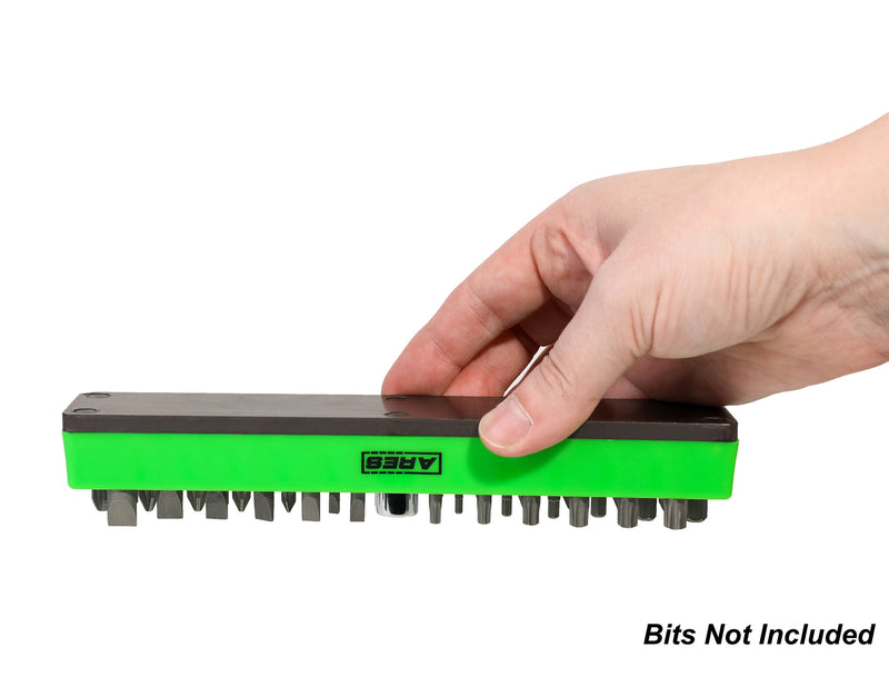 Green 37 Hole Hex Bit Organizer with Strong Magnetic Base