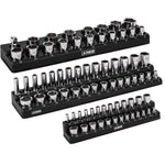 3-Pack Black Metric Magnetic Socket Organizer Set