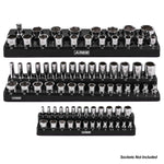 3-Pack Black Metric Magnetic Socket Organizer Set
