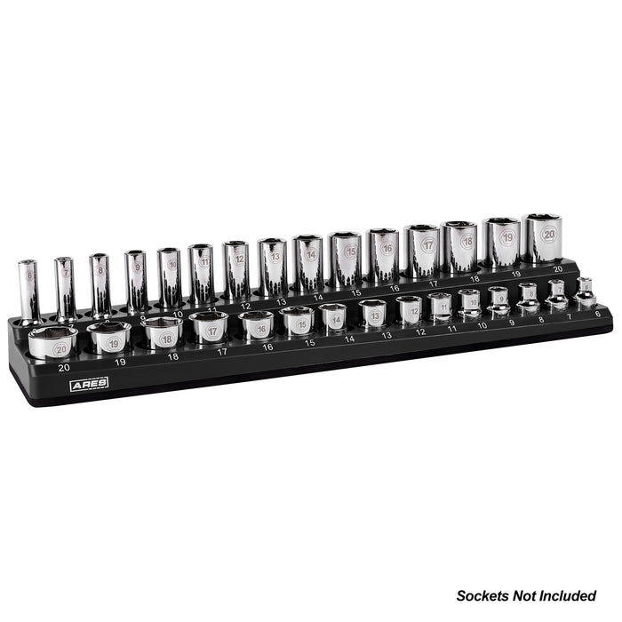 3-Pack Black Metric Magnetic Socket Organizer Set