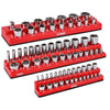 3-Pack Red SAE Magnetic Socket Organizer Set
