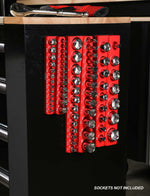 3-Pack Red SAE Magnetic Socket Organizer Set