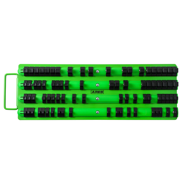 80-Piece Goliath Industrial Socket Storage Tray Rail Organizer - Green LSTBG