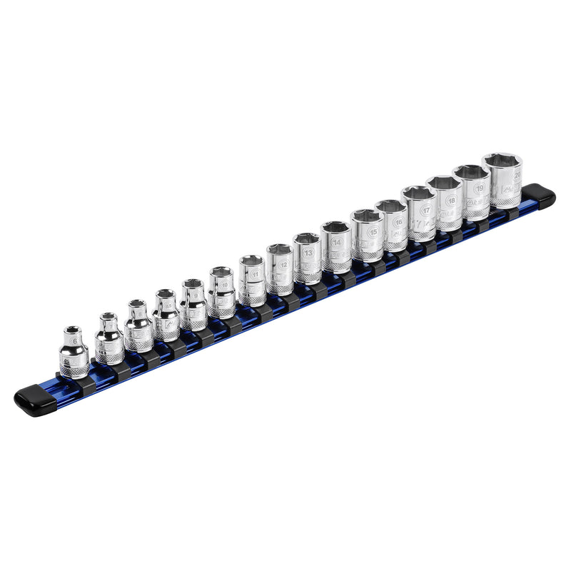 3/8" Drive Blue Aluminum Socket Rail