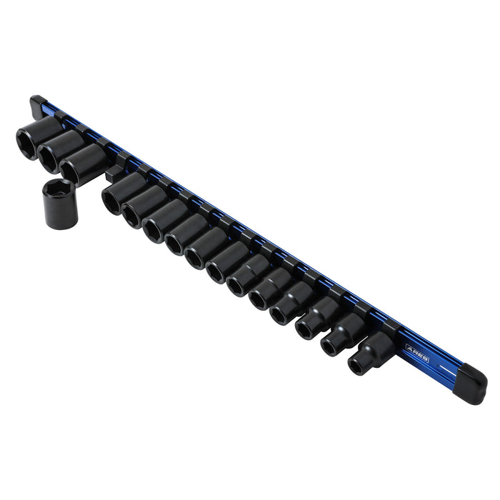 3/8" Drive Blue Aluminum Socket Rail