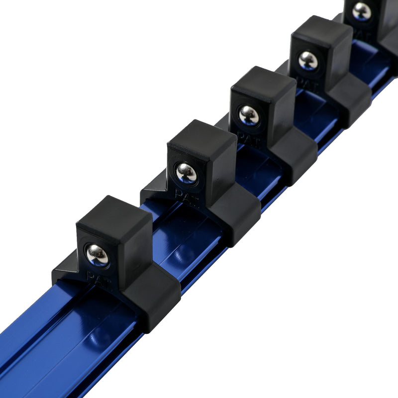 3-Piece Blue Aluminum Socket Rail Set