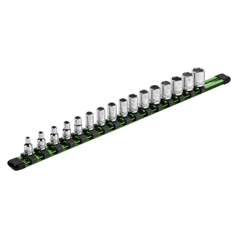 1/4" Drive Green Aluminum Socket Rail