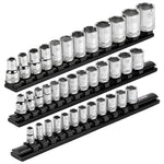 3-Piece Black Magnetic Socket Organizer Set