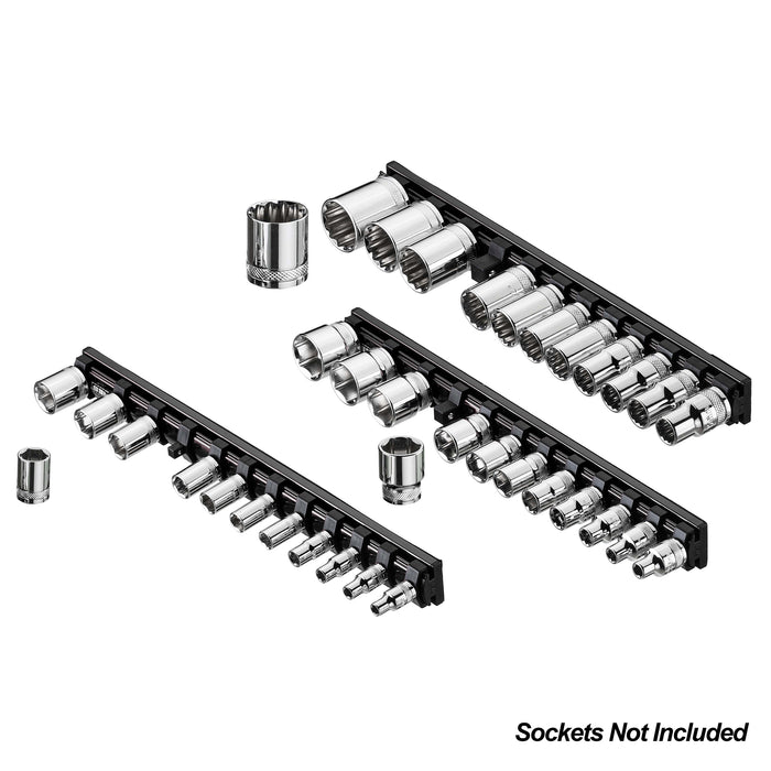 ARES 60053 - Juego de organizador de enchufes magnéticos negros de 3 piezas
