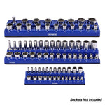 6-Pack Blue and Red Metric and SAE Magnetic Socket Organizer Set