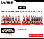 2-Piece 1/2-Inch Drive SAE Socket Keeper Socket Organizer Tray