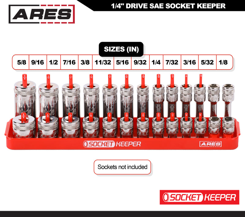 2-Piece 1/4-Inch Drive Metric & SAE Socket Keeper Socket Organizer Tray Set