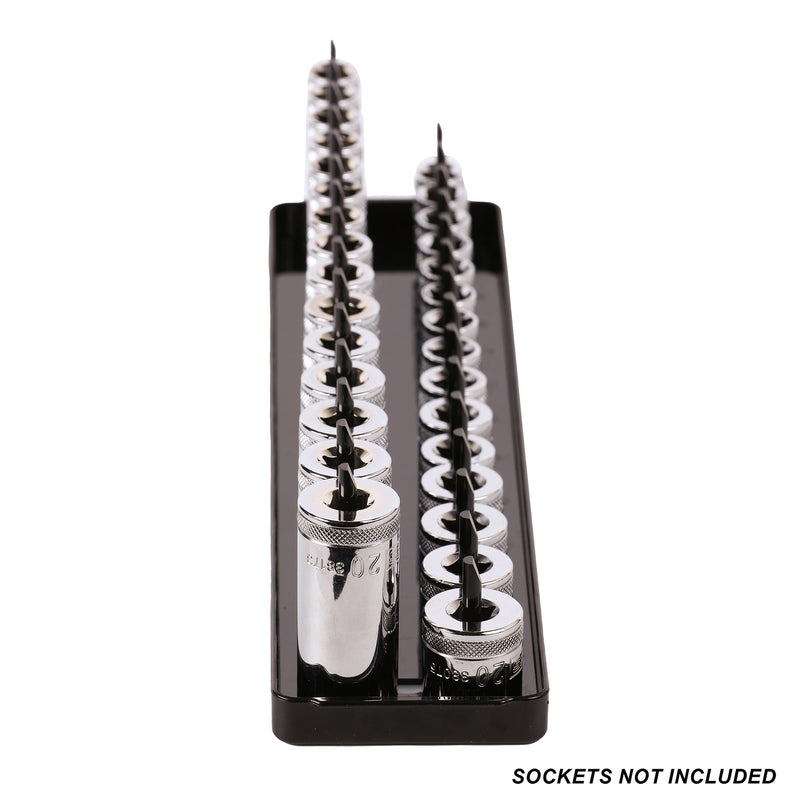 2-Piece 3/8-Inch Drive Metric & SAE Socket Keeper Socket Organizer Tray Set
