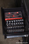 4-Piece 1/2-Inch Drive Metric & SAE Socket Keeper Socket Organizer Tray Set