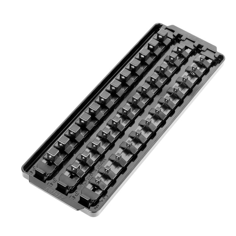 SOCKET VAULT™ 3-Piece 13-Inch Black Socket Rail Set with Organizer Tray