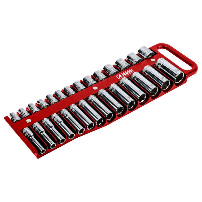 28-Piece 3/8-Inch Drive Red Magnetic Socket Holder