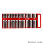 3-Piece Red Magnetic Socket Holder Set