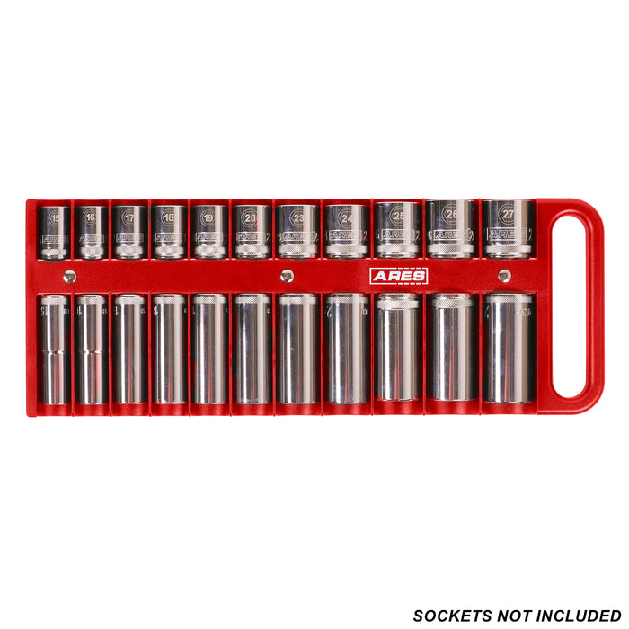 3-Piece Red Magnetic Socket Holder Set