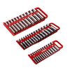 3-Piece Red Magnetic Socket Holder Set