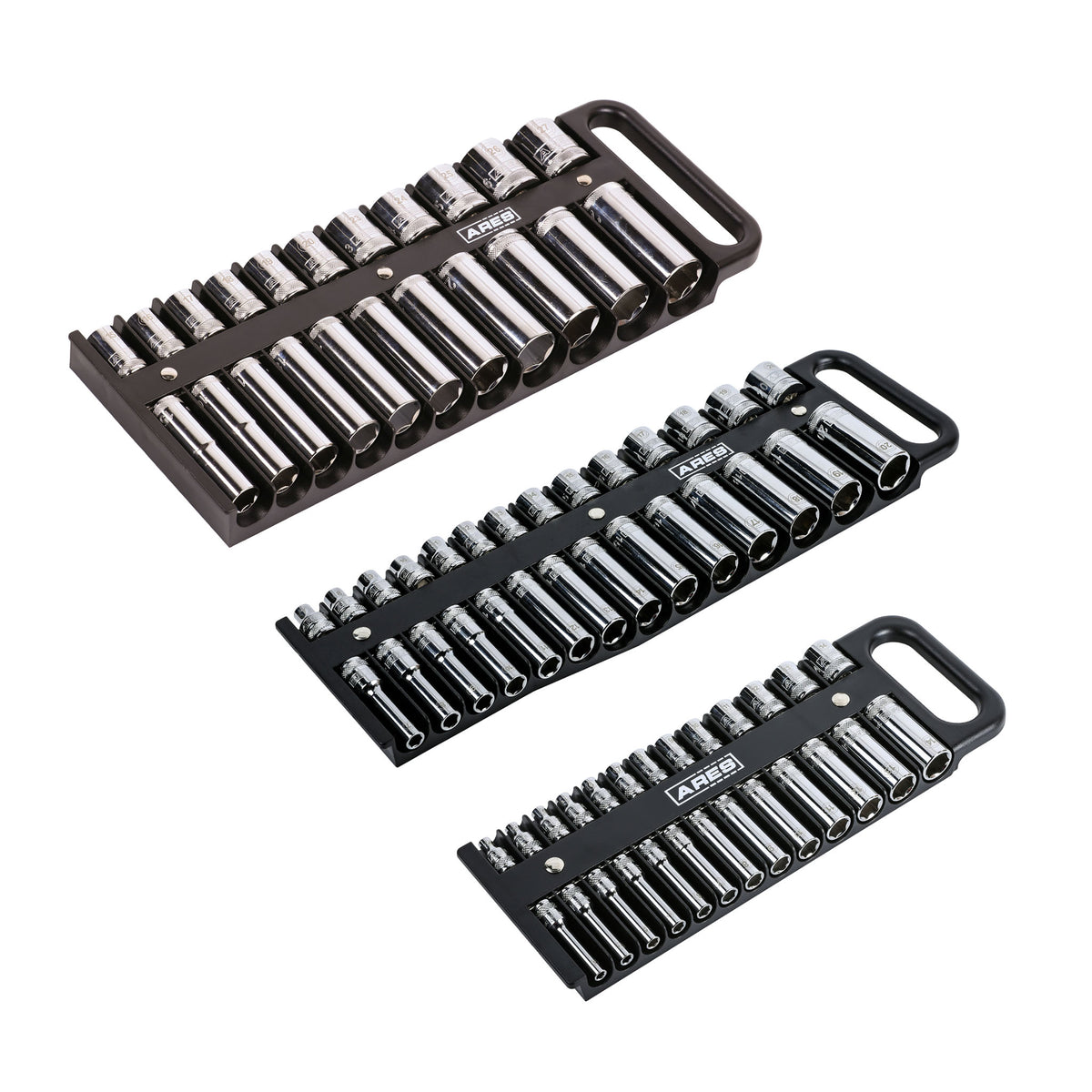 ARES 60163 - 3-Piece Black Magnetic Socket Holder Set — ARES Tool