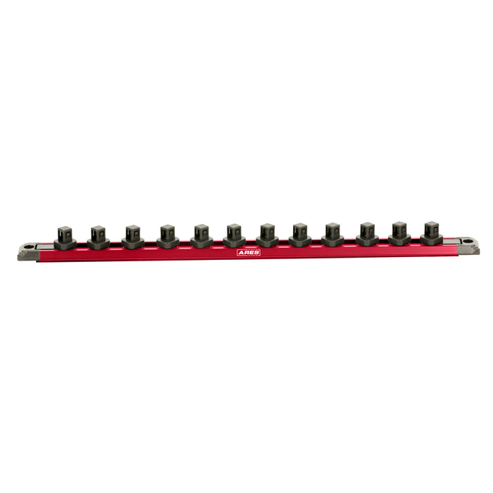 3/8-Inch Drive 15.5-Inch Red Twist Lock Magnetic Socket Rail