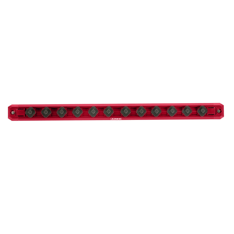 3/8-Inch Drive 15.5-Inch Red Twist Lock Magnetic Socket Rail