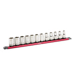 1/2-Inch Drive 15.5-Inch Red Twist Lock Magnetic Socket Rail