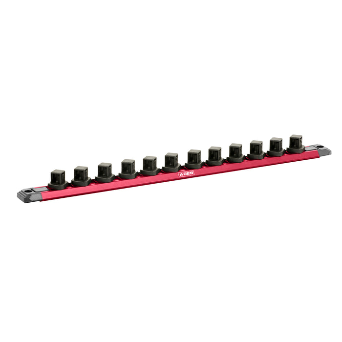 1/2-Inch Drive 15.5-Inch Red Twist Lock Magnetic Socket Rail