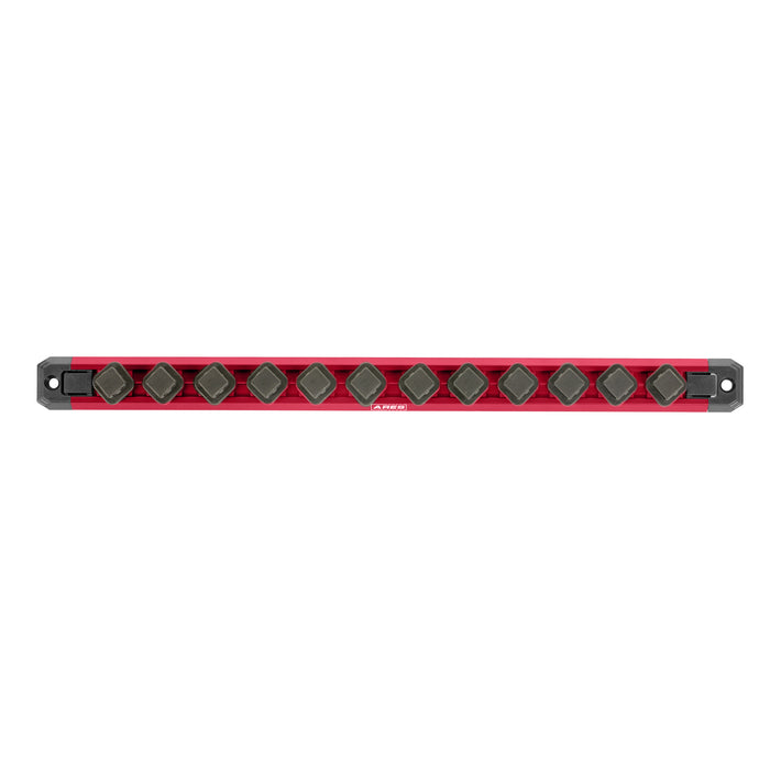 ARES 60170 - 1/2-Inch Drive 15.5-Inch Red Twist Lock Magnetic Socket Rail